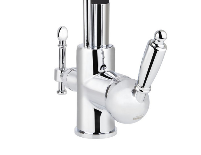 Смеситель VIKO V-5610 для кухни, картридж Ф35мм, с гибким черным изливом, под фильтр, Chrome