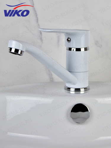 Смеситель VIKO V-4140 для раковины, белый/хром