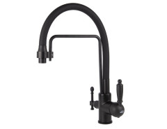 Смеситель VIKO V-5612 для кухни, картридж Ф35мм, с черным гибким изливом, под фильтр, Black