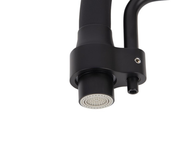 Смеситель VIKO V-5612 для кухни, картридж Ф35мм, с черным гибким изливом, под фильтр, Black