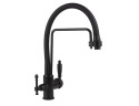 Смеситель VIKO V-5612 для кухни, картридж Ф35мм, с черным гибким изливом, под фильтр, Black