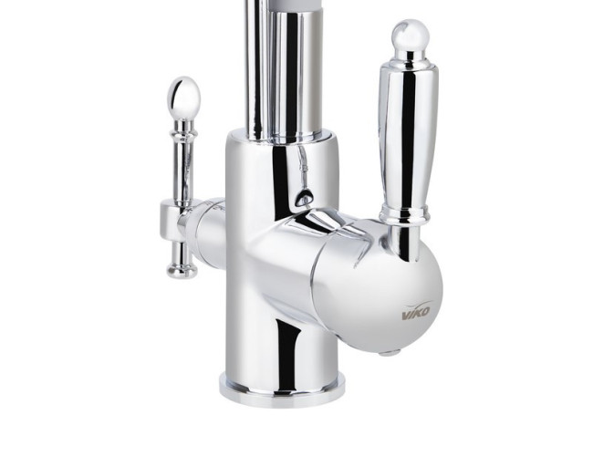 Смеситель VIKO V-5616 для кухни, картридж Ф35мм, с гибким серым изливом, под фильтр, Хром