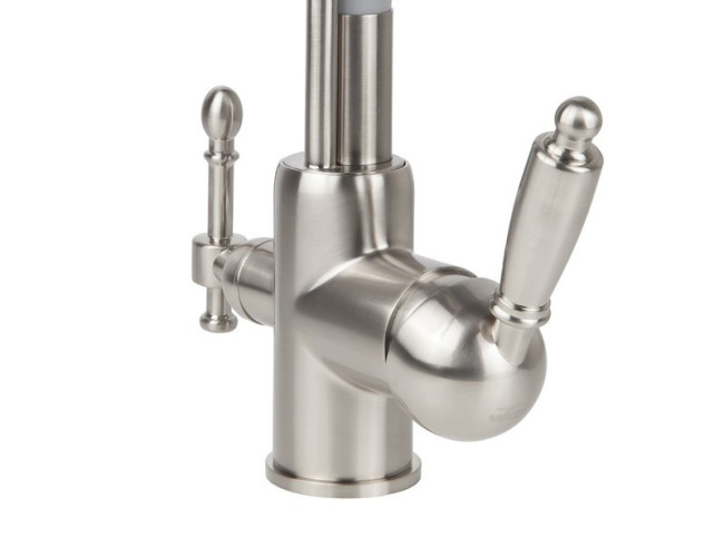 Смеситель VIKO V-5618 для кухни, картридж Ф35мм, с гибким серым изливом, под фильтр, Silver