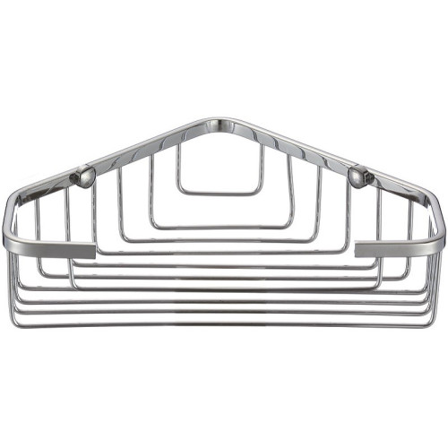 Полка VIKO V-751 настенная угловая, с крючками 220*220*70, (нержавейка) хром