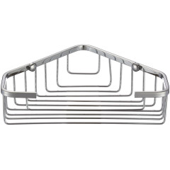 Полка VIKO V-751 настенная угловая, с крючками 220*220*70, (нержавейка) хром