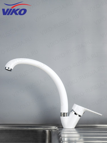 Смеситель VIKO V-4144 для кухни, белый/хром