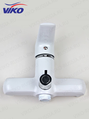 Смеситель VIKO V-4145 для ванны, с кронштейном для душевой лейки, белый/хром