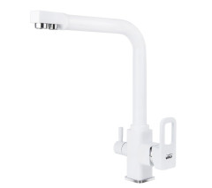 Смеситель VIKO V-5704 для кухни, картридж Ф35мм, под фильтр, латунь, с гайкой,  White