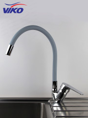 Смеситель VIKO V-4168 для кухни, с гибким СЕРЫМ изливом