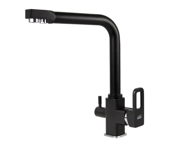 Смеситель VIKO V-5702 для кухни, картридж Ф35мм, под фильтр, латунь, с гайкой, Black matt