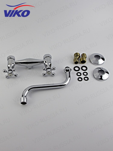 Смеситель VIKO V-1006 для кухни маховики крест керамика