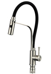 Смеситель VIKO V-4498 для кухни, картридж Ф35мм, с гибким изливом, чёрный, с гайкой