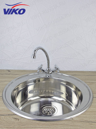 Смеситель VIKO V-1113 для кухни, маховики крест керамика, с гайкой