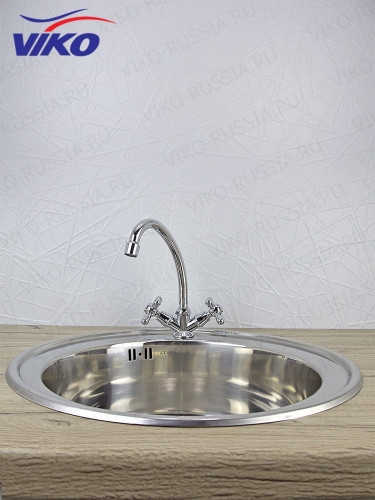 Смеситель VIKO V-1113 для кухни, маховики крест керамика, с гайкой