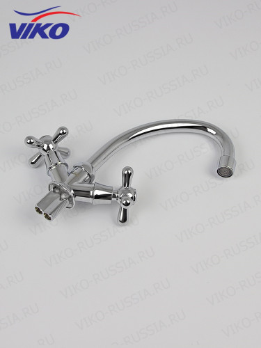 Смеситель VIKO V-1113 для кухни, маховики крест керамика, с гайкой