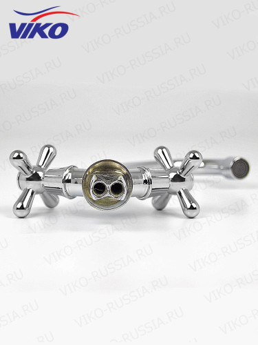 Смеситель VIKO V-1113 для кухни, маховики крест керамика, с гайкой