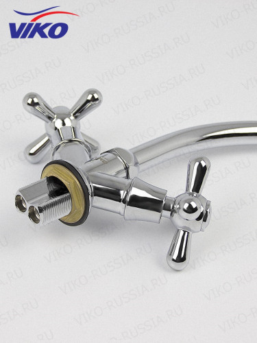 Смеситель VIKO V-1113 для кухни, маховики крест керамика, с гайкой