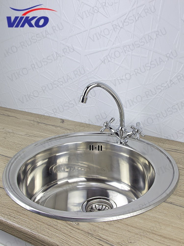 Смеситель VIKO V-1113 для кухни, маховики крест керамика, с гайкой