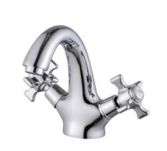 Смеситель VIKO V-1101 монолитный, тюльпан, маховики крест керамика