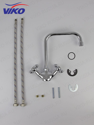 Смеситель VIKO V-1213 Ёлка для кухни, маховики крест керамика