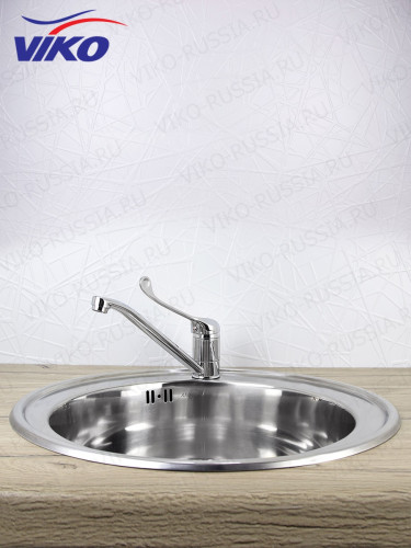 Смеситель VIKO V-7503 хирургический с локтевым управлением и поворотным изливом, Хром