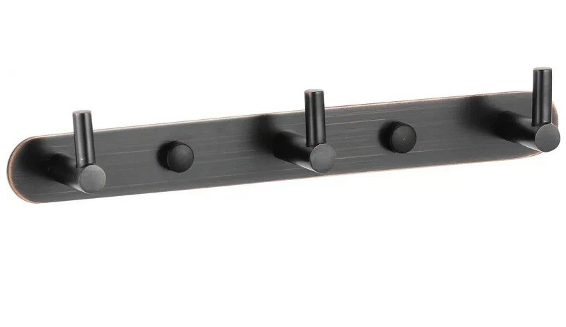 Планка VIKO V-723 3 вертикальных крючка, латунь, Black (состаренный черный)