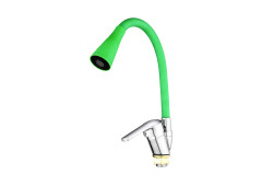 Смеситель VIKO V-3594 боковой с гибким изливом, 2-режима, Ø35, с гайкой, зелёный