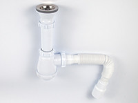 Сифон VIKO VS-122 &quot;МИНИ&quot; 1-1/2&quot;xØ40 с решёт. Ø70мм из нерж., c гофротрубой Ø40/50, 800 мм