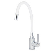 Смеситель VIKO V-4434 для кухни, картридж Ф35мм, с гибким изливом, белый, с гайкой