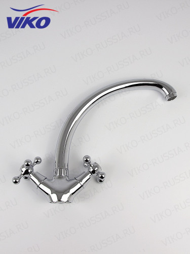 Смеситель VIKO V-2313 для кухни, маховики крест, излив поворотный