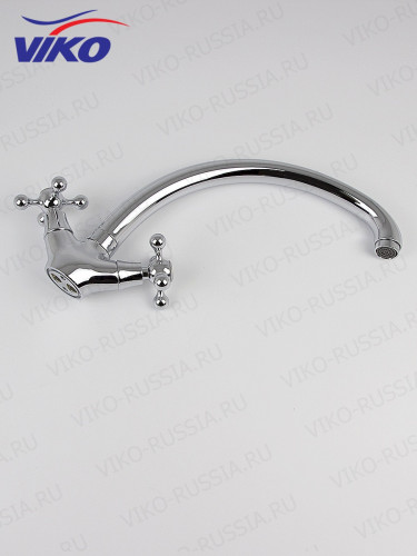 Смеситель VIKO V-2313 для кухни, маховики крест, излив поворотный