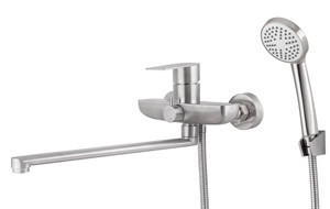 Смеситель VIKO V-7755 для ванны, картридж Ф35, излив L-35см, латунь, серебро