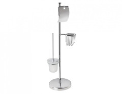 Держатель (стойка) VIKO V-466 3 в 1: бумага, освежитель, ёршик, h=79cм, латунь, хром