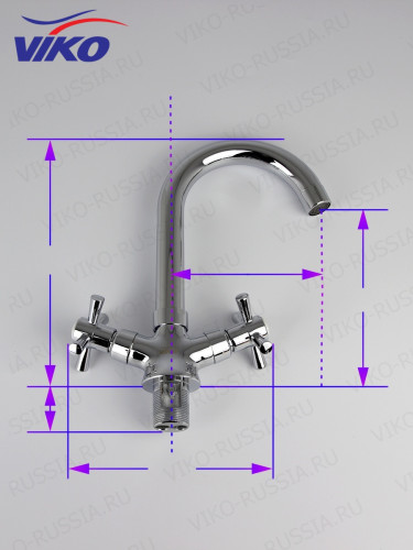 Смеситель VIKO V-2503 для кухни, хром