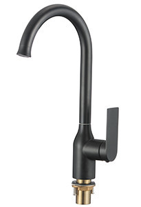 Смеситель для кухни VIKO V-7724 Ø35 с гайкой (латунь) Black Matt (черный матовый)