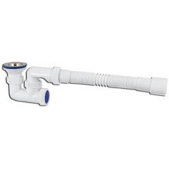 Сифон VIKO VS-203 для душевого поддона 1-1/2&quot;х40 с решёткой Ø70мм из нержавеющей стали, с гофротрубой Ø40/50, 600 мм