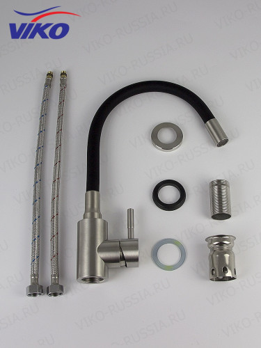 Смеситель VIKO V-4428 для кухни, с гибким изливом, чёрный