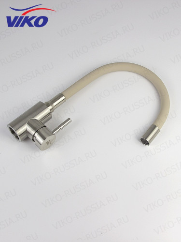 Смеситель VIKO V-4438 для кухни, с гибким изливом, бежевый, однорычажный, с подводкой, латунь,