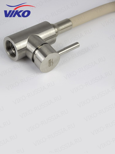 Смеситель VIKO V-4438 для кухни, с гибким изливом, бежевый, однорычажный, с подводкой, латунь,