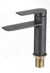 Смеситель для раковины VIKO V-7721 Ø35 с гайкой, Lизл=130мм (латунь) Black Matt Черный матовый