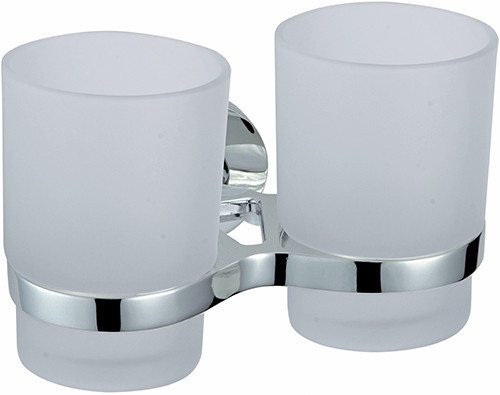 Стакан VIKO V-242 Circle для зубных щеток, двойной, к стене, хром