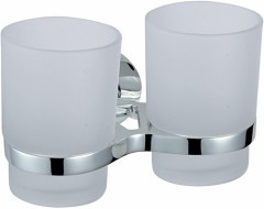 Стакан VIKO V-242 Circle для зубных щеток, двойной, к стене, хром