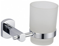 Стакан VIKO V-341 Oval, для зубных щеток, латунь/стекло, хром