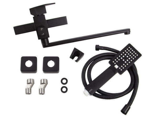 Смеситель VIKO V-7745 для ванны, картридж Ф35, излив L-40см, Black, латунь