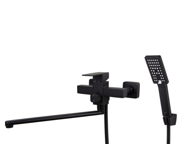 Смеситель VIKO V-7745 для ванны, картридж Ф35, излив L-40см, Black, латунь