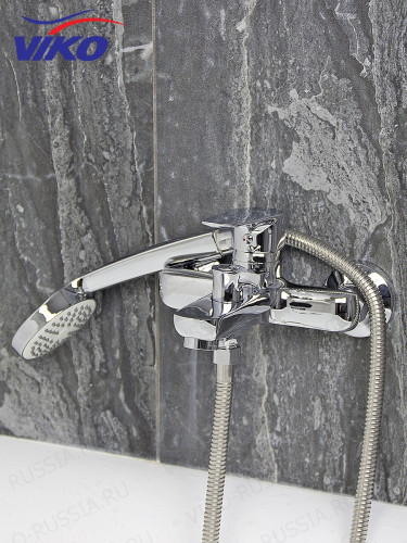 Смеситель VIKO V-4102 для ванны, с кронштейном для душевой лейки, Хром