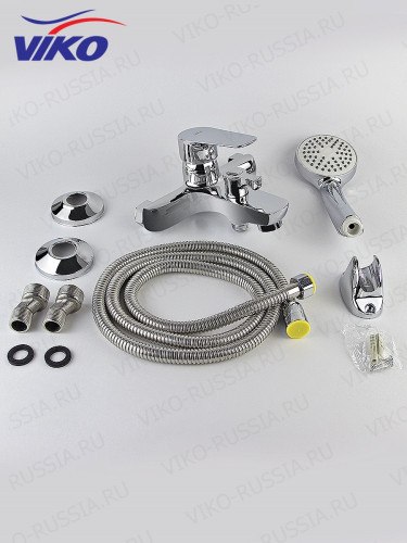 Смеситель VIKO V-4102 для ванны, с кронштейном для душевой лейки, Хром