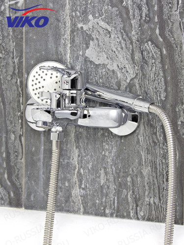 Смеситель VIKO V-4102 для ванны, с кронштейном для душевой лейки, Хром