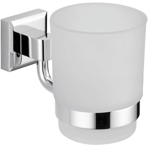 Стакан VIKO V-141 Square для зубных щеток, к стене (латунь/стекло), хром