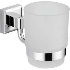 Стакан VIKO V-141 Square для зубных щеток, к стене (латунь/стекло), хром